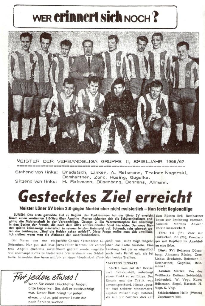 1967 LSV Meister Verbandsliga Gruppe 2
