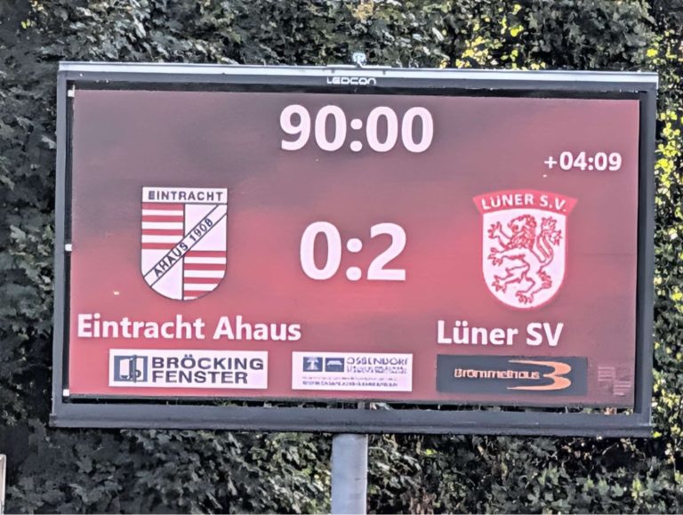 Endstand in dem Spitzenspiel gegen den bisher führenden SV Eintracht Ahaus. (© LSV